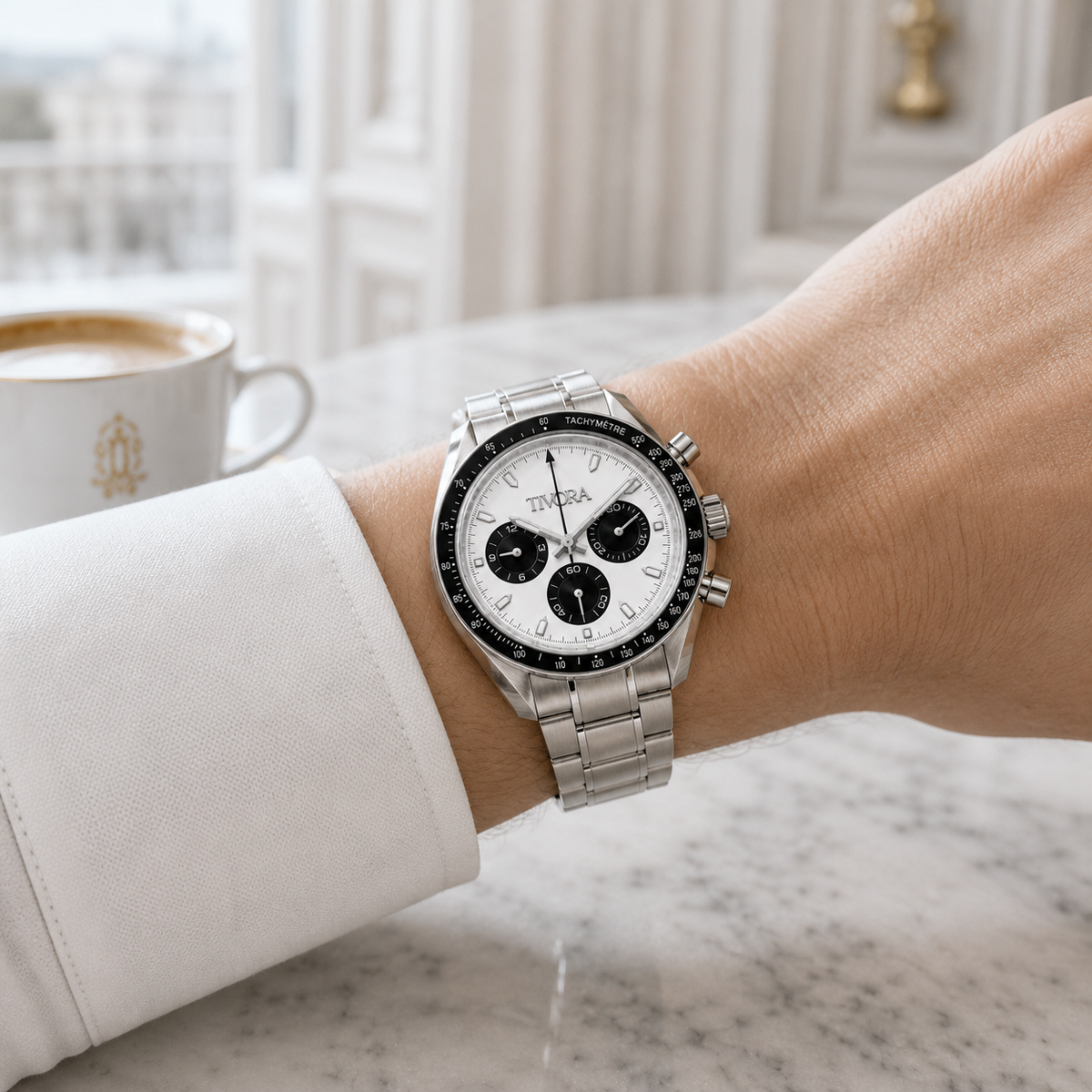 Veyron Argent Steel Frost Dial
