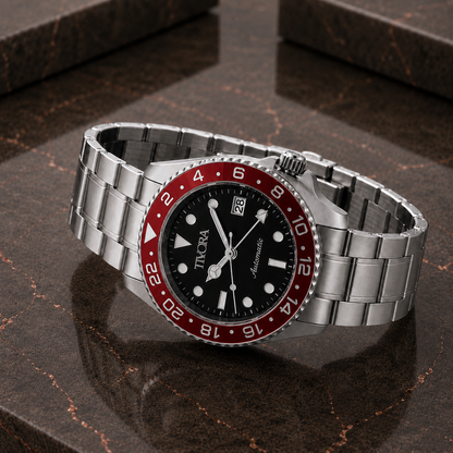 Meridian Argent Steel Crimson Dial