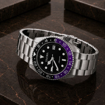 Meridian Argent Steel Amethyst Dial