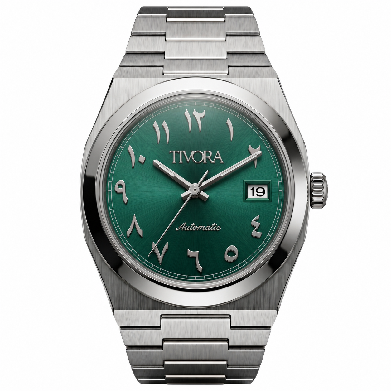 Élan Argent Steel Arabic Emerald Dial