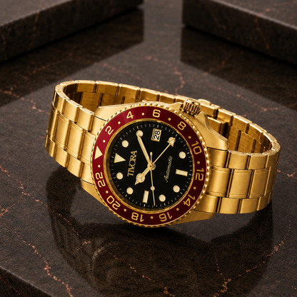 Meridian Aurelius Steel Crimson Dial