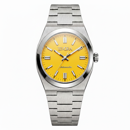 Échelon Argent Steel Yellow Dial