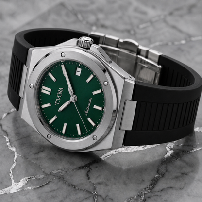 Vertex Argent Steel Emerald Dial Rubber