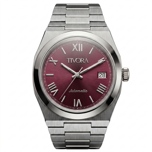 Élan Argent Steel Crimson Dial