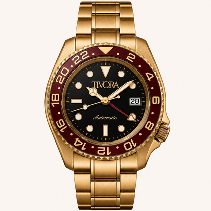 Meridian Aurelius Steel Crimson Dial