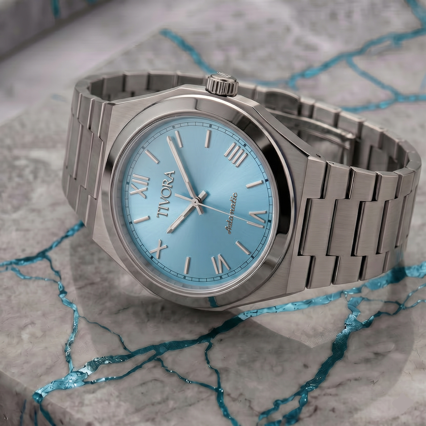 Élan Argent Steel Roman Ice Dial