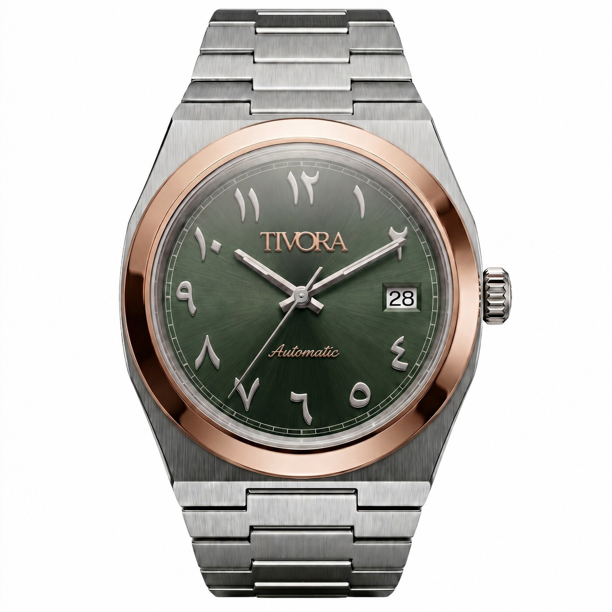Élan Two Tone Steel Arabic Olive Dial