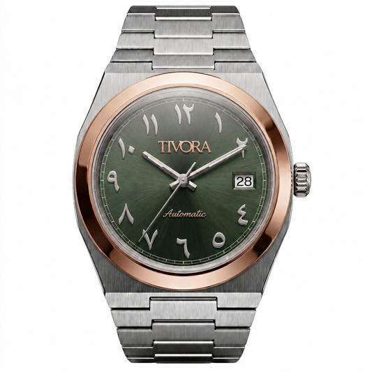 Élan Two Tone Steel Arabic Olive Dial