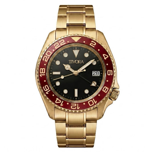 Meridian Aurelius Steel Crimson Dial