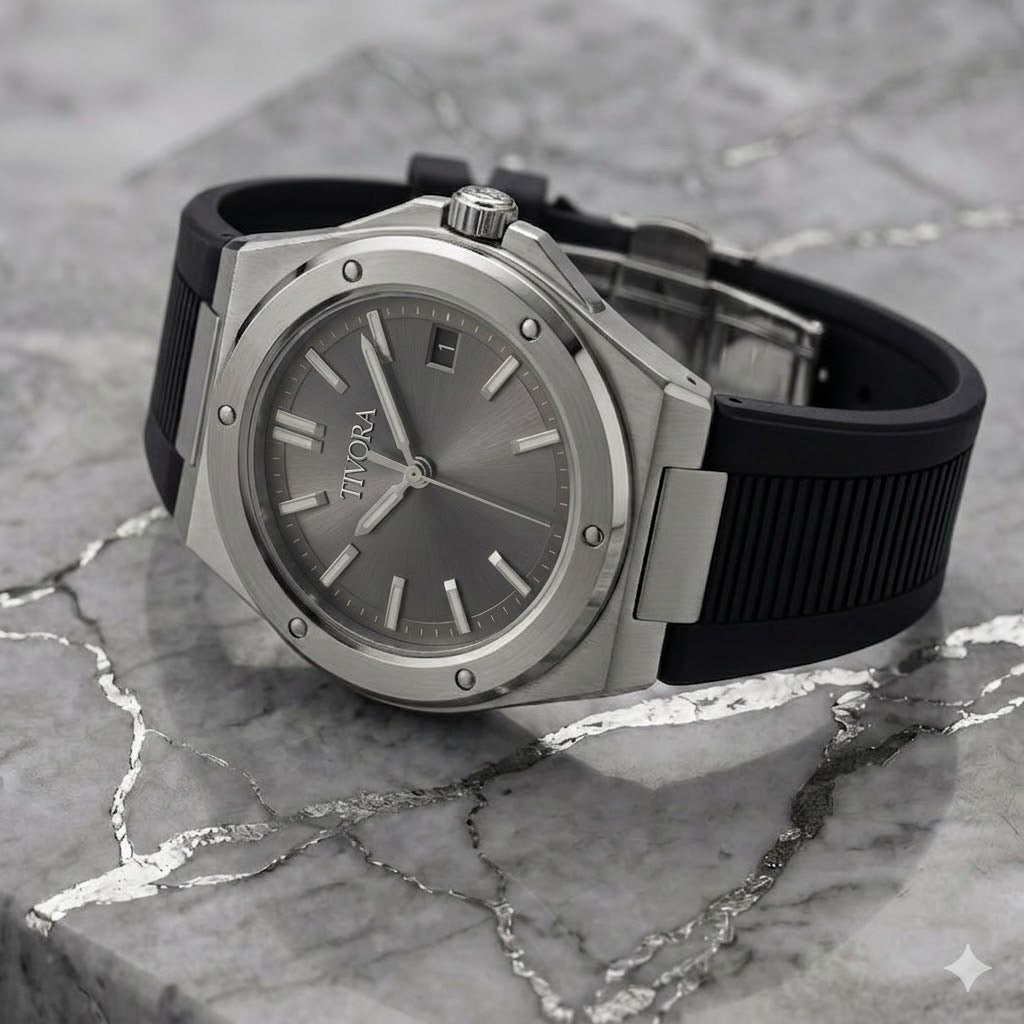 Vertex Argent Steel Grey Dial Rubber