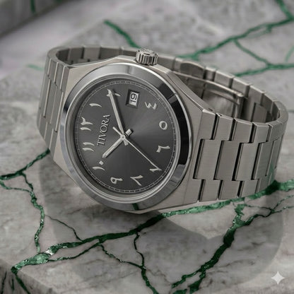 Élan Argent Steel Arabic Grey Dial