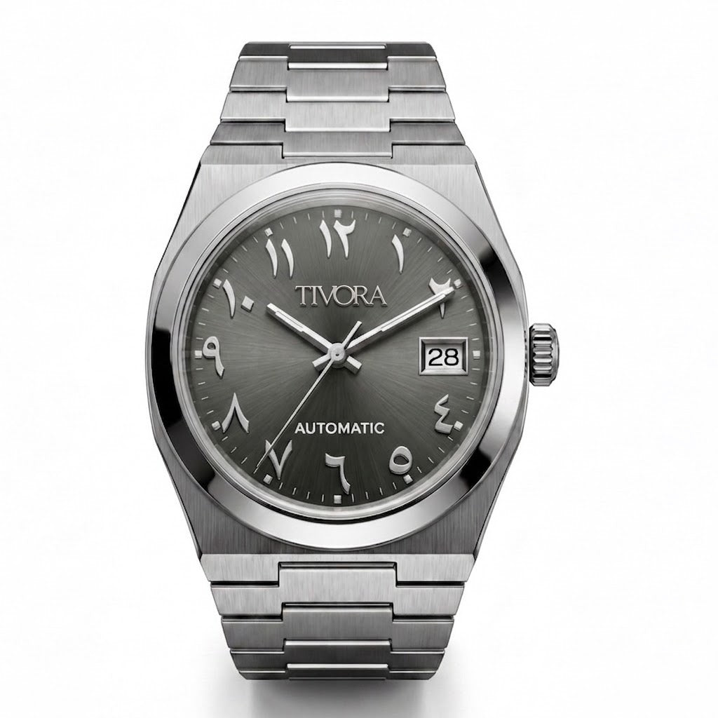 Élan Argent Steel Arabic Grey Dial