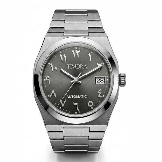 Élan Argent Steel Arabic Grey Dial