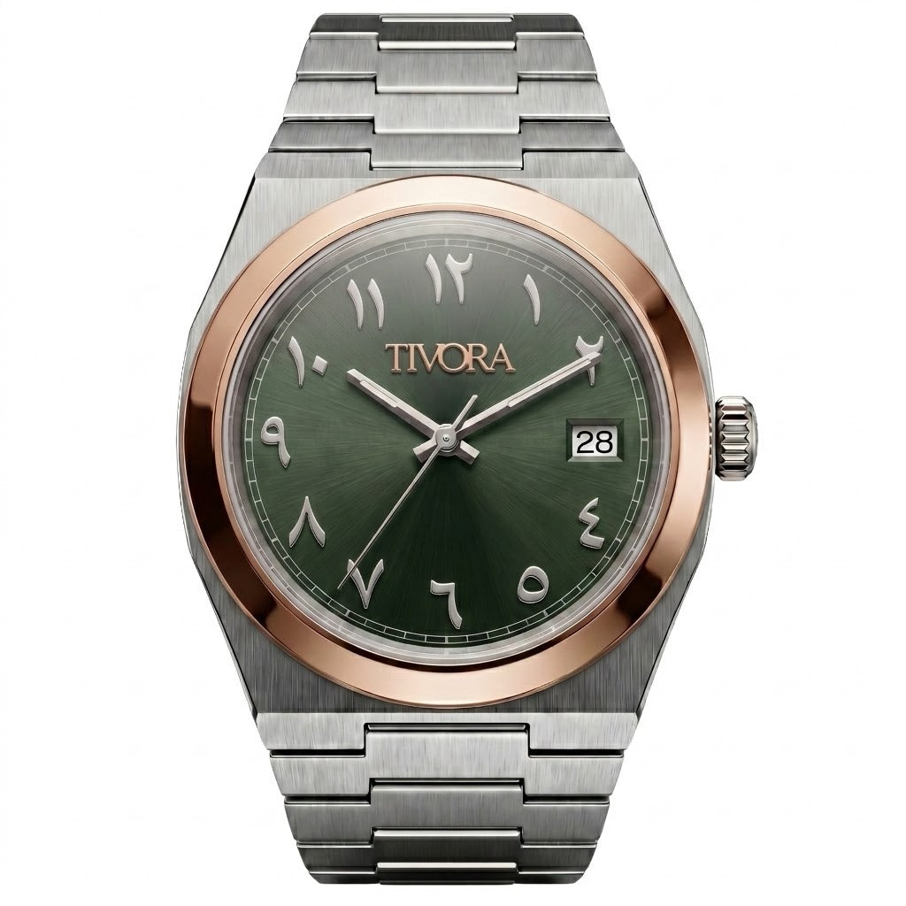Élan Two Tone Steel Arabic Olive Dial
