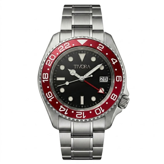 Meridian Argent Steel Crimson Dial