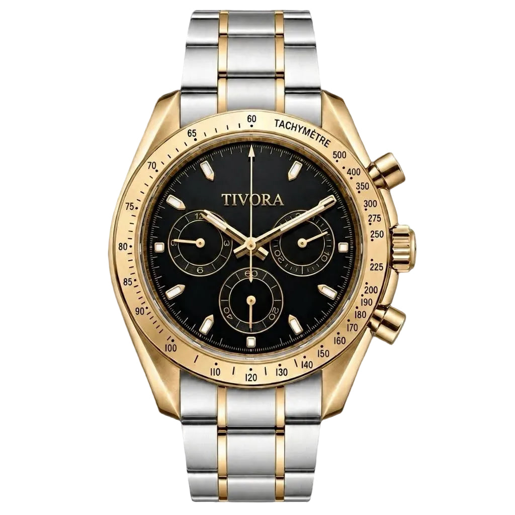 Veyron Two Tone Steel Onyx Dial