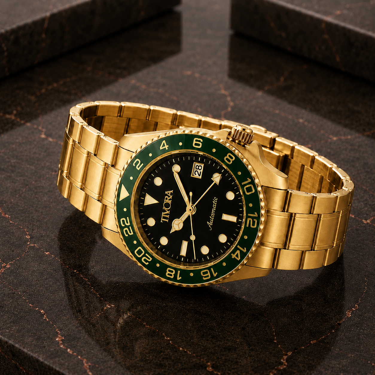 Meridian Aurelius Steel Emerald Dial