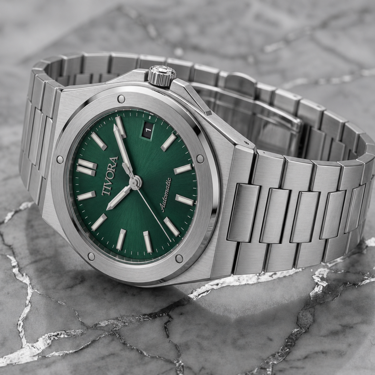 Vertex Argent Steel Emerald Dial