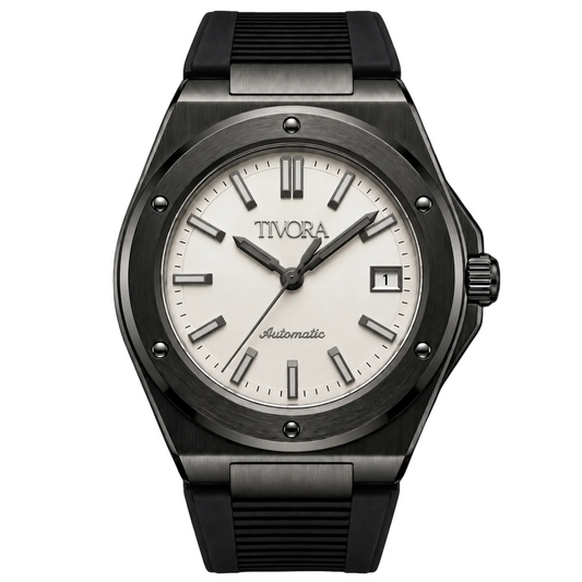 Vertex Argent Steel Frost Onyx Dial Rubber