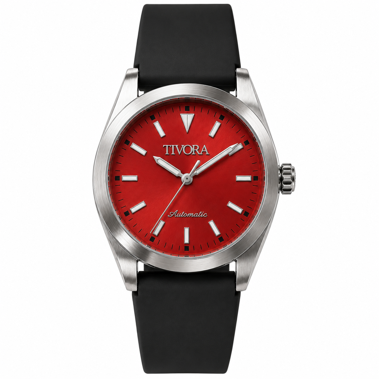 Marinex Argent Steel Crimson Dial Rubber