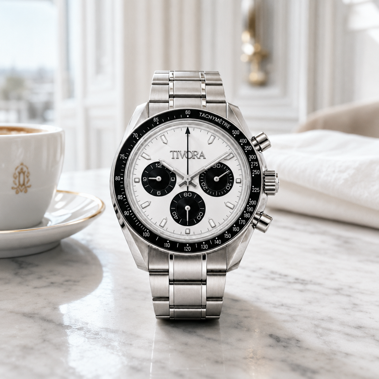 Veyron Argent Steel Frost Dial