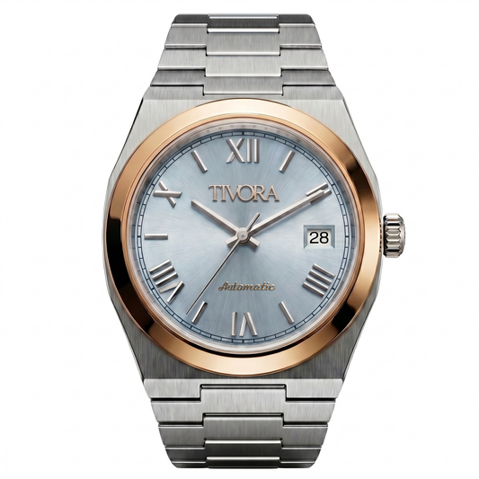 Élan Two Tone Steel Roman Ice Dial