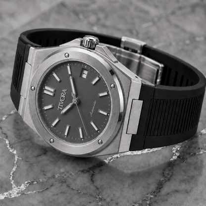 Vertex Argent Steel Grey Dial Rubber