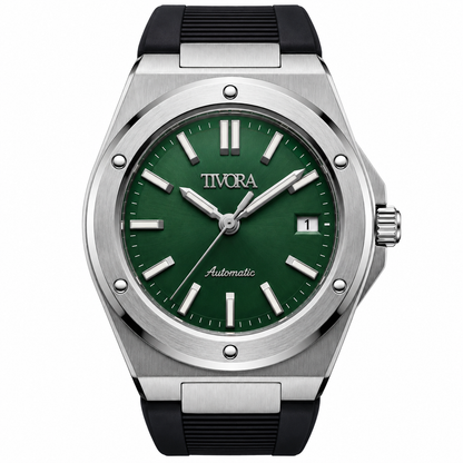 Vertex Argent Steel Emerald Dial Rubber