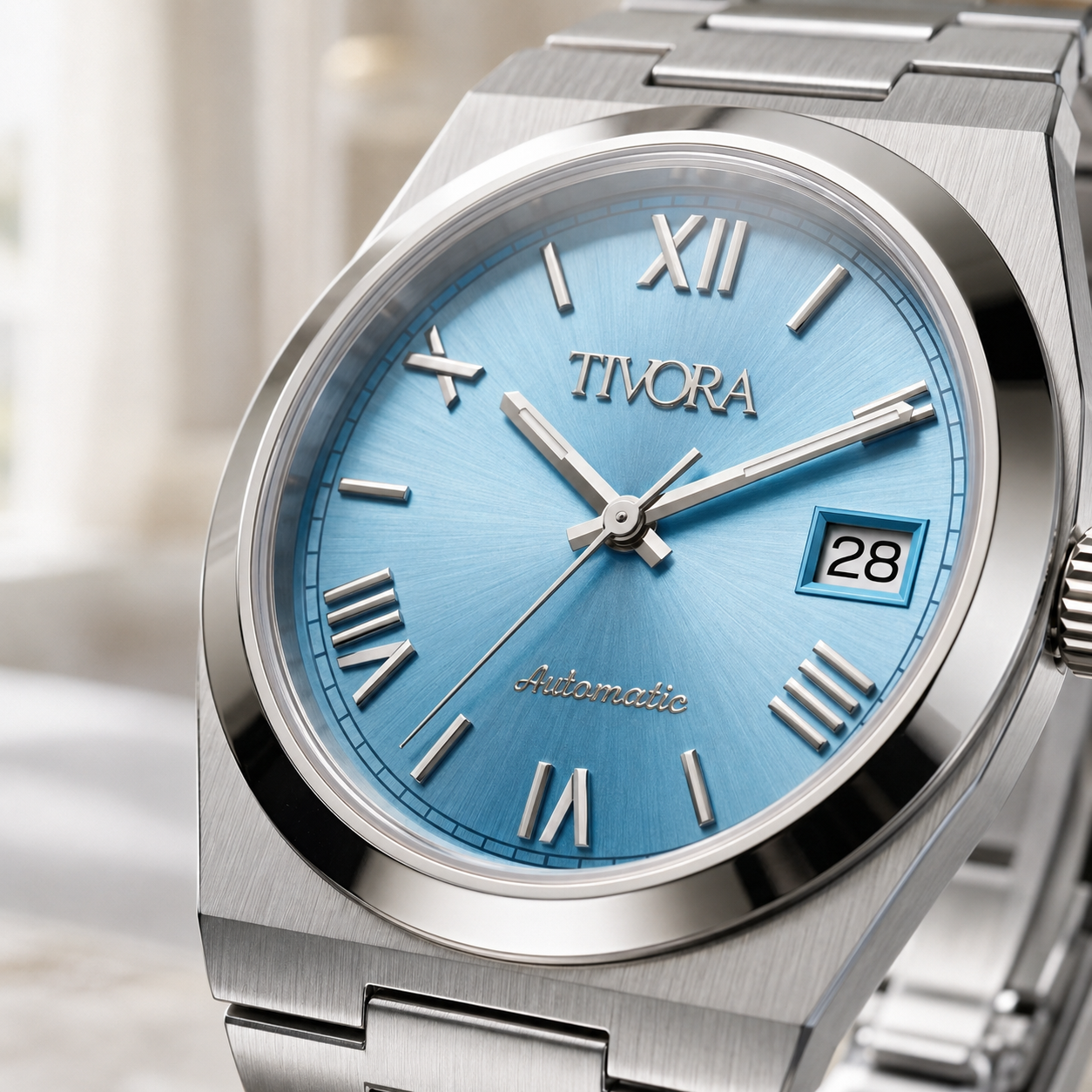 Élan Argent Steel Roman Ice Dial