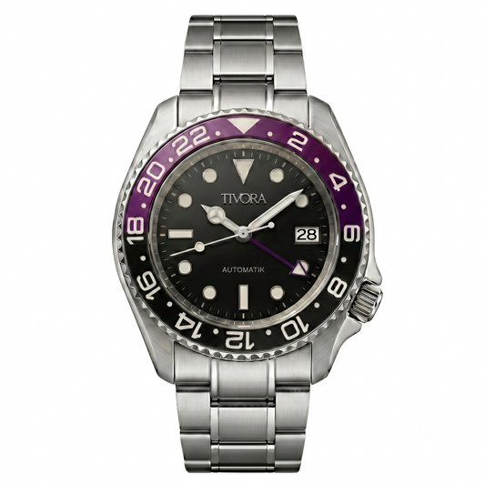 Meridian Argent Steel Amethyst Dial