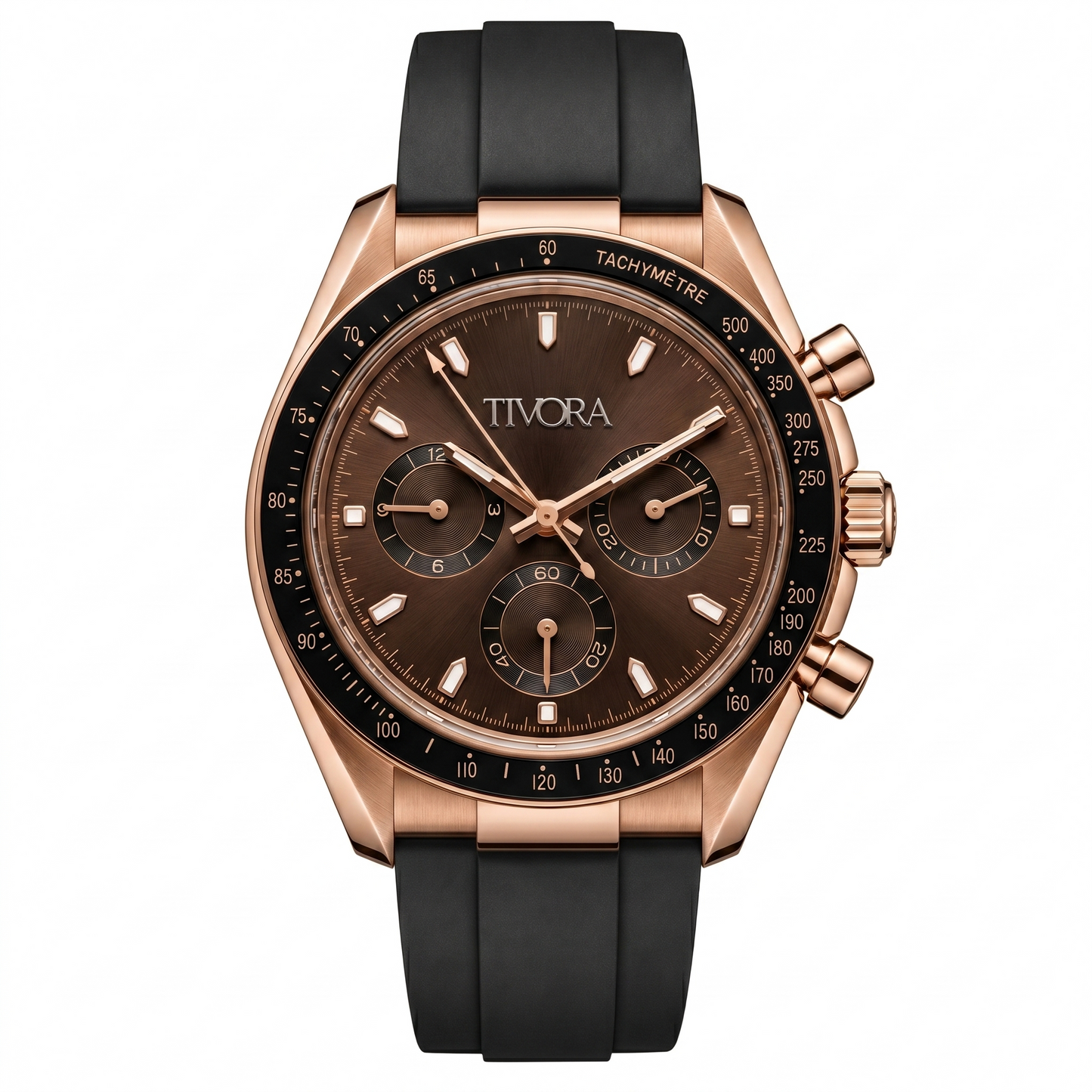Veyron Rose Steel Mocha Dial Rubber