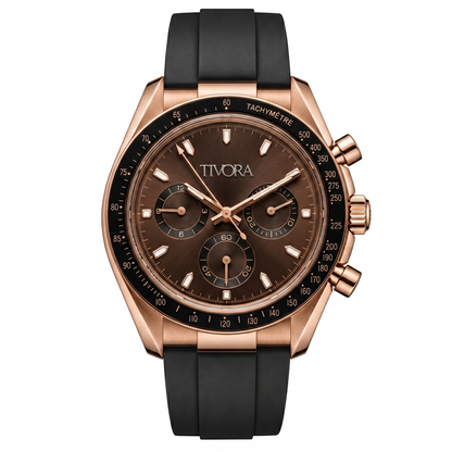 Veyron Rose Steel Mocha Dial Rubber