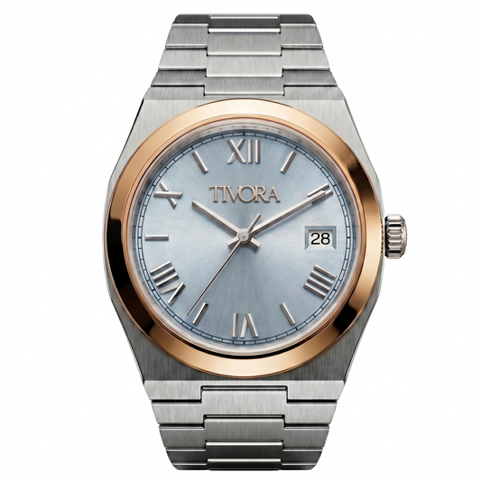 Élan Two Tone Steel Roman Ice Dial