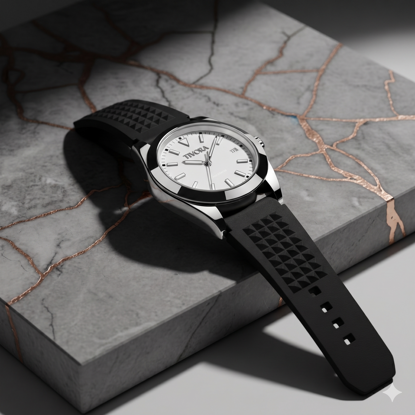 Marinex Argent Steel Frost Dial Rubber
