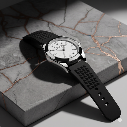 Marinex Argent Steel Frost Dial Rubber