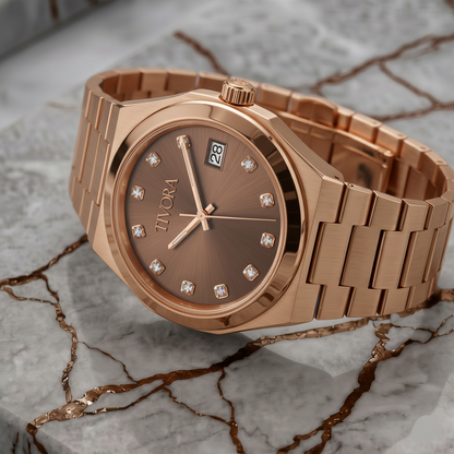 Élan Rose Steel Mocha Dial