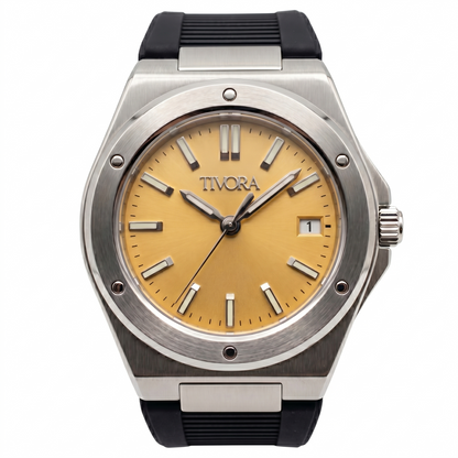 Vertex Argent Steel Yellow Dial Rubber