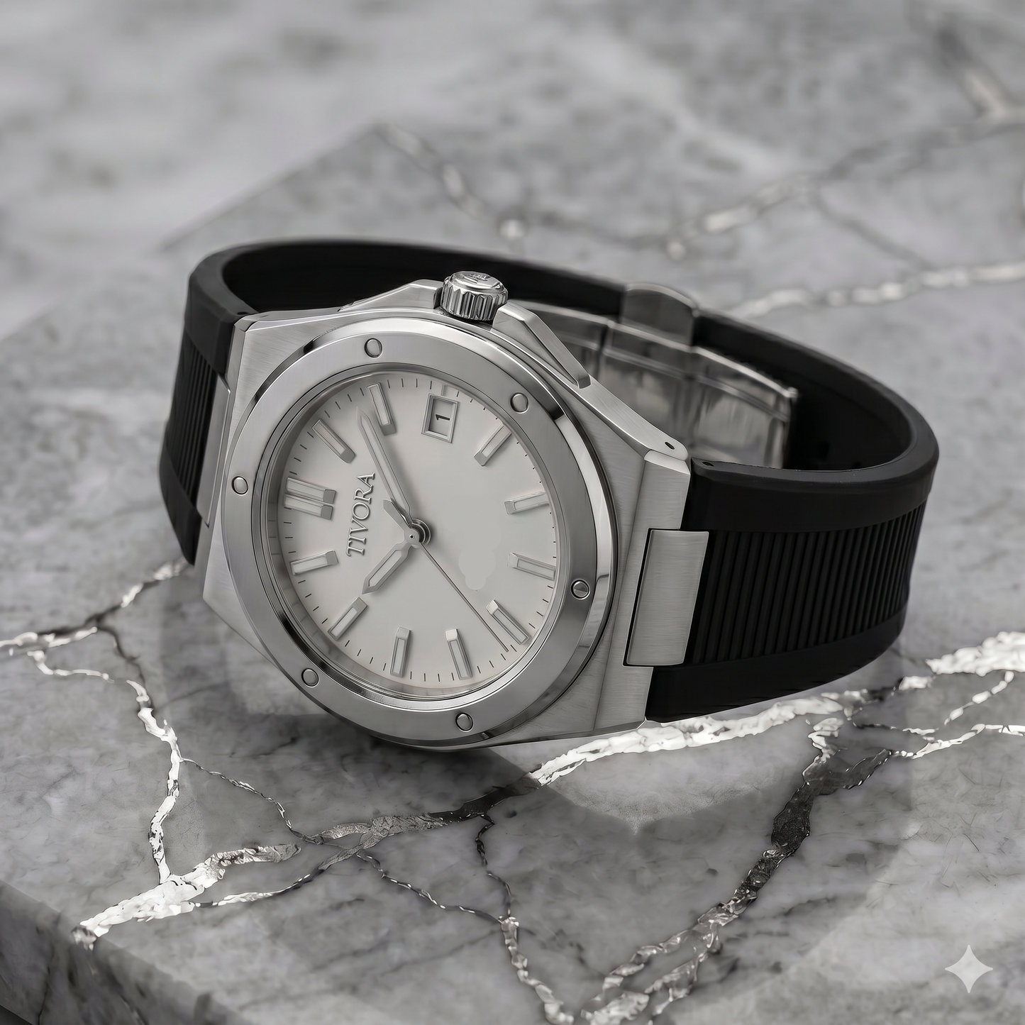 Vertex Argent Steel Frost Dial Rubber