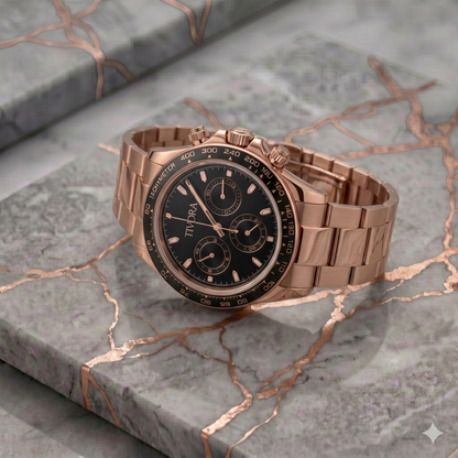 Veyron Rose Steel Onyx Dial