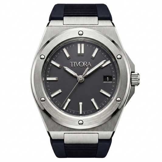 Vertex Argent Steel Grey Dial Rubber