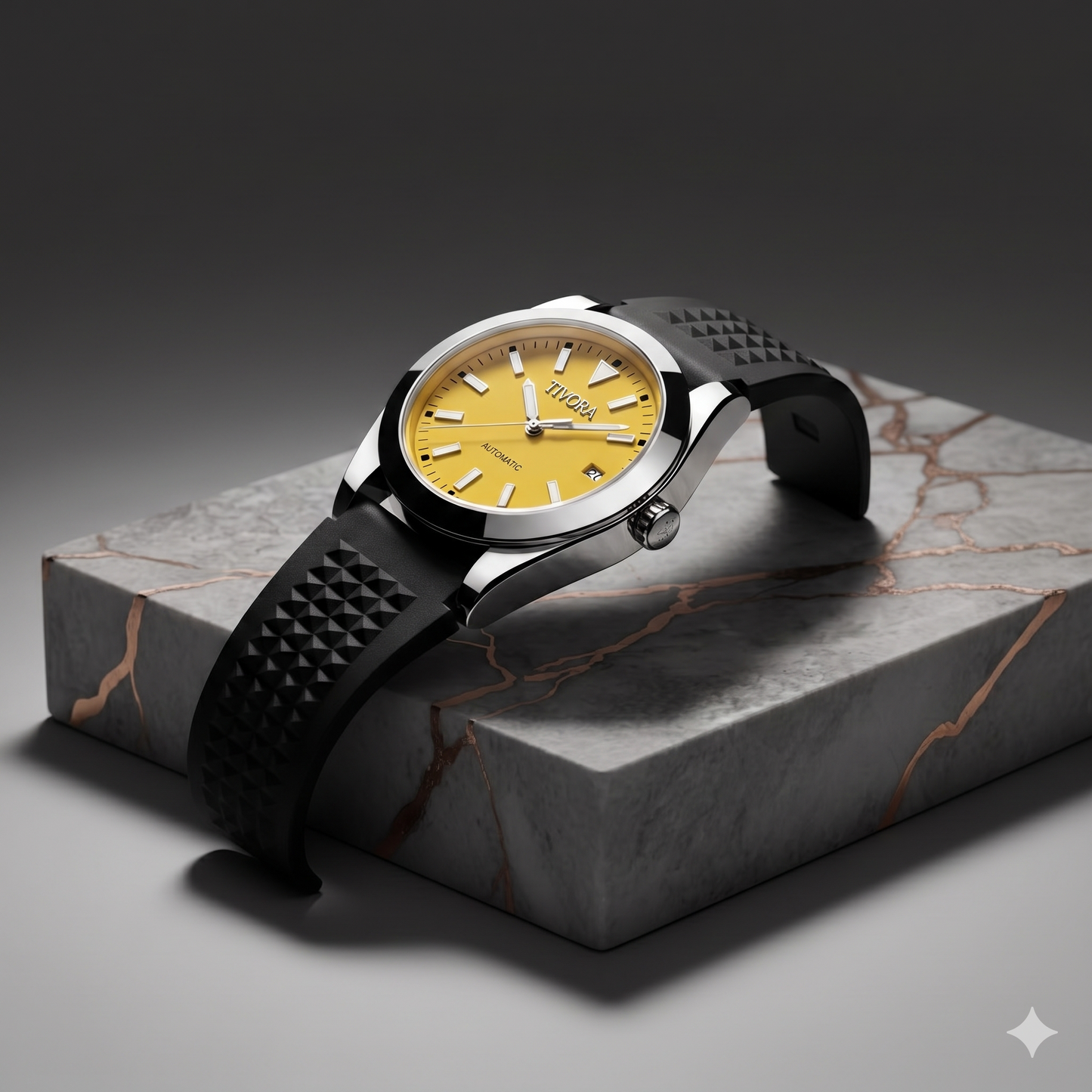 Marinex Argent Steel Yellow Dial Rubber