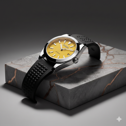Marinex Argent Steel Yellow Dial Rubber