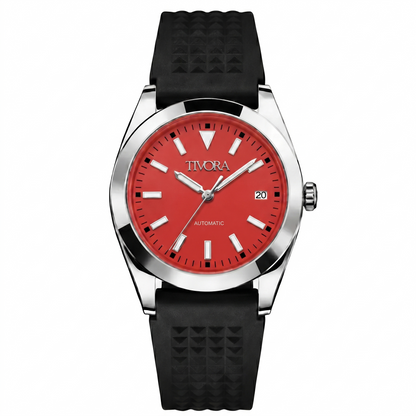 Marinex Argent Steel Crimson Dial Rubber