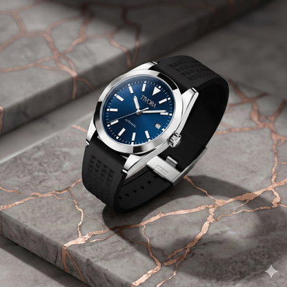 Marinex Argent Steel Deep Azure Dial Rubber