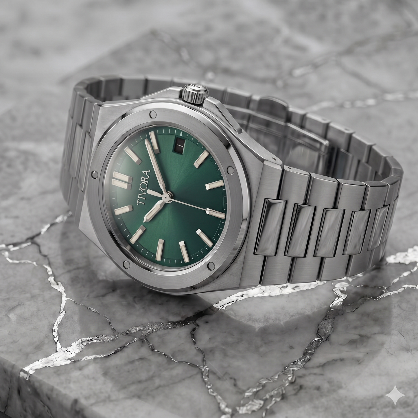 Vertex Argent Steel Emerald Dial