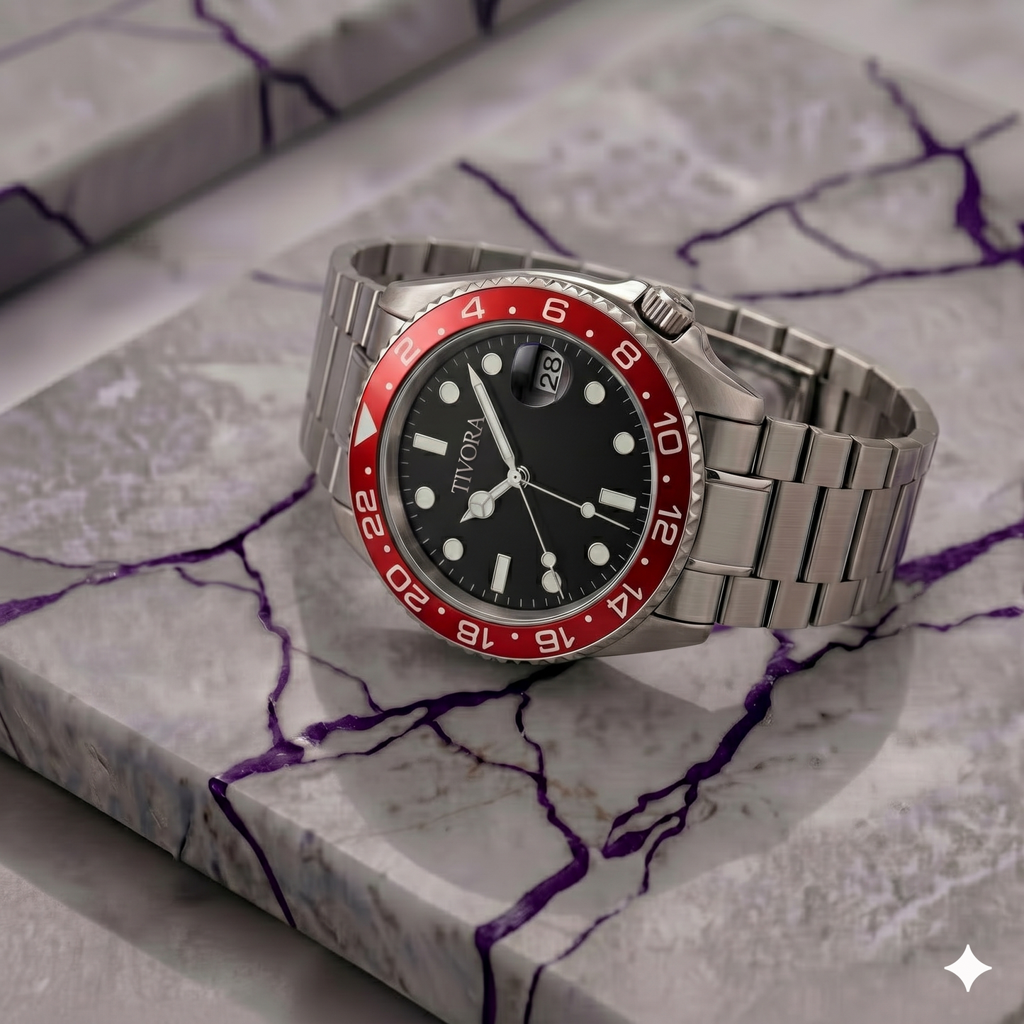 Meridian Argent Steel Crimson Dial