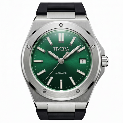 Vertex Argent Steel Emerald Dial Rubber