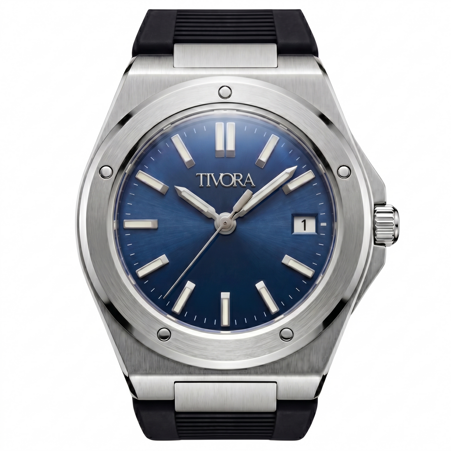 Vertex Argent Steel Azure Dial Rubber