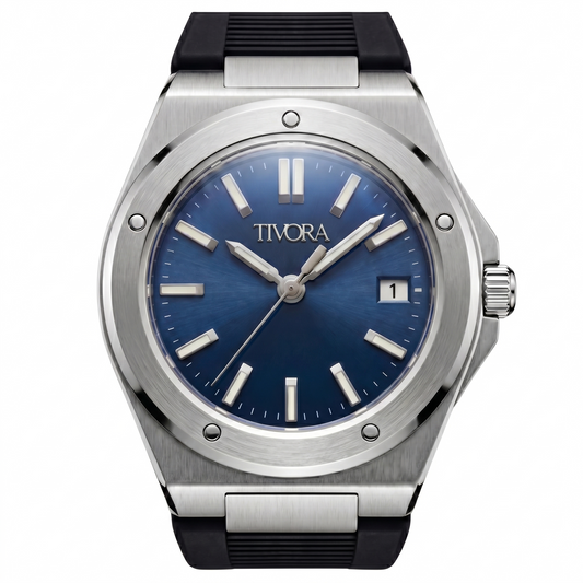 Vertex Argent Steel Azure Dial Rubber