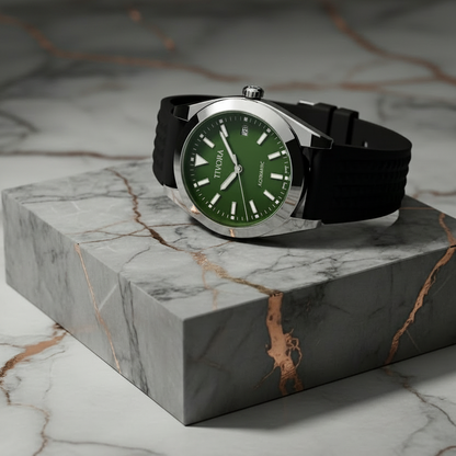 Marinex Argent Steel Race Emerald Dial Rubber
